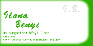 ilona benyi business card